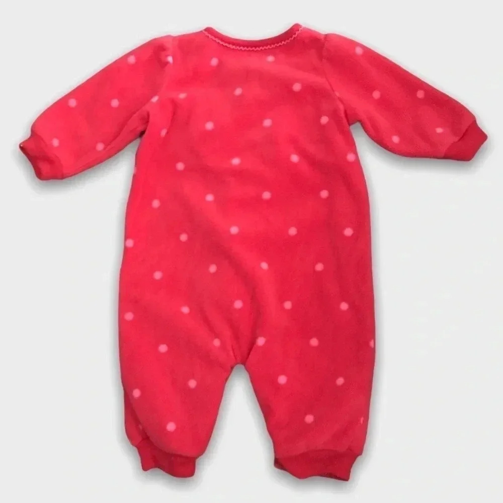 4/$20🥳 Red Giraffe Print Fleece Sleeper - Picture 4 of 4